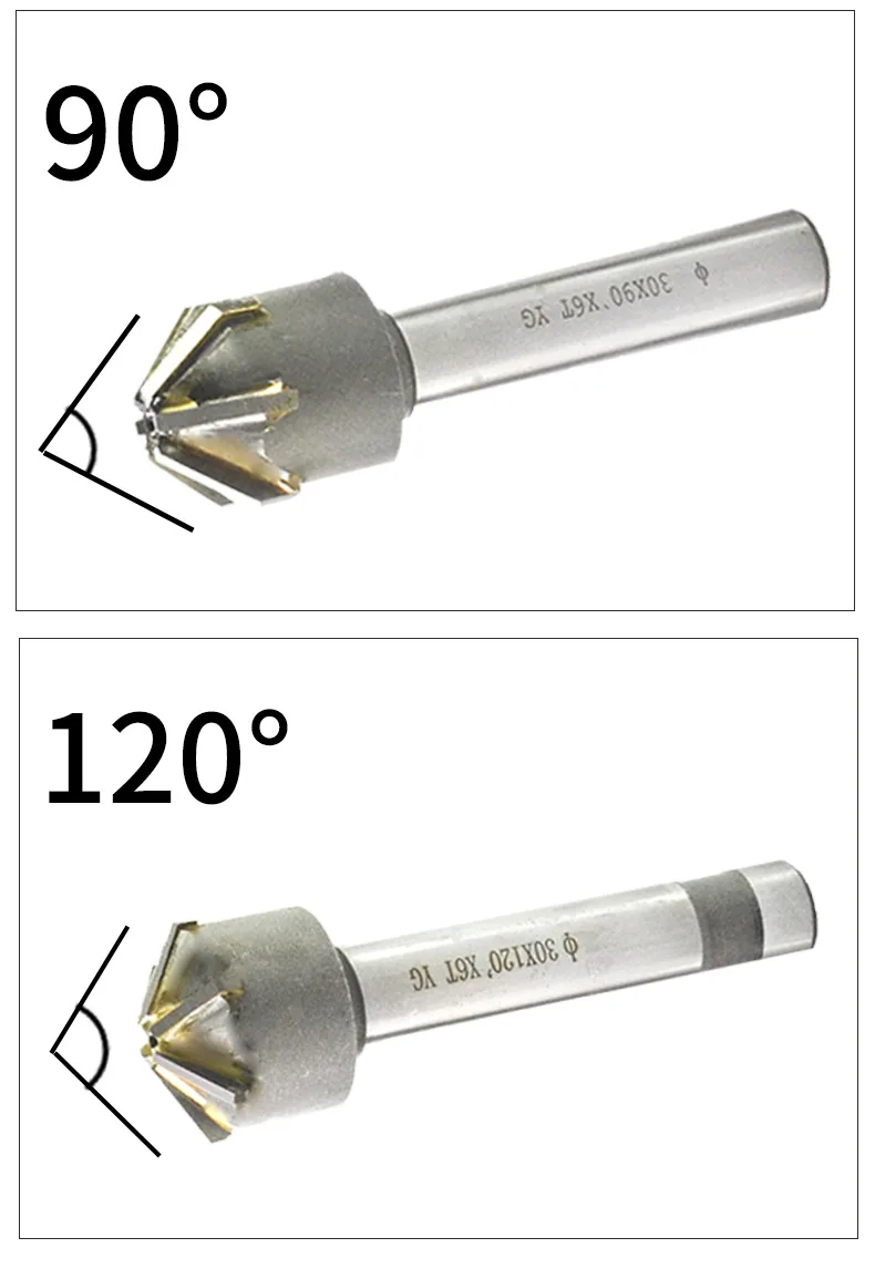 Countersink Drill with Brazing Carbide Blade Chamfering Milling Tool 60 90 120 Degree16mm 20mm 25mm 30mm 40mm 50mm Chamfering