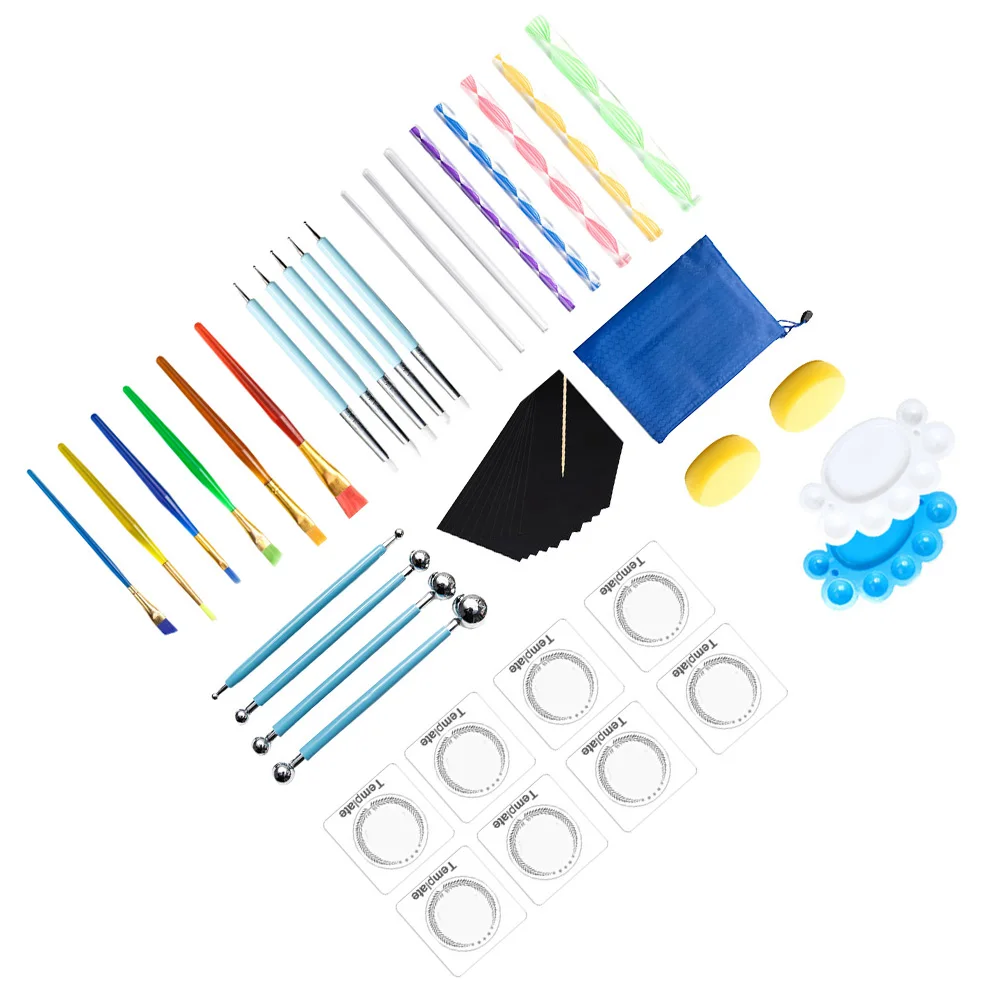 

47pcs 1 Mandala Dotting Stipple Tool Pen Set Tools Craft Painting Kit For Canvas Stone Diy Art Stipple Pen Set