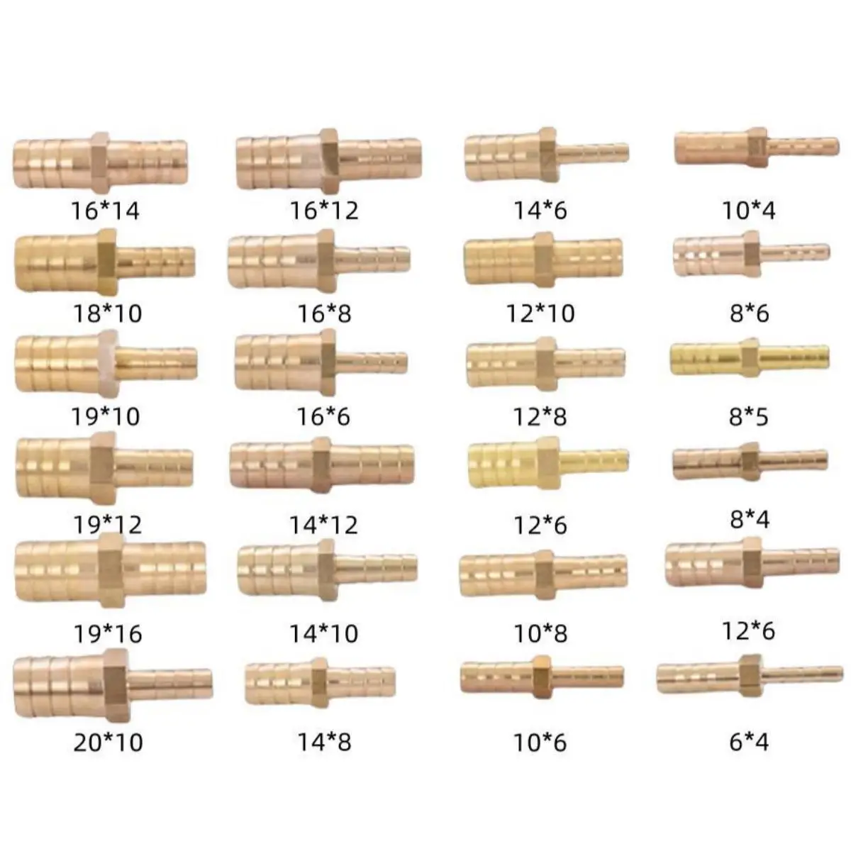 Brass Straight Hose Pipe Fitting Equal Barb 4mm 5mm 6mm 8mm 10mm 12mm 16mm 19mm 25mm Gas Copper Barbed Coupler Connector Adapter