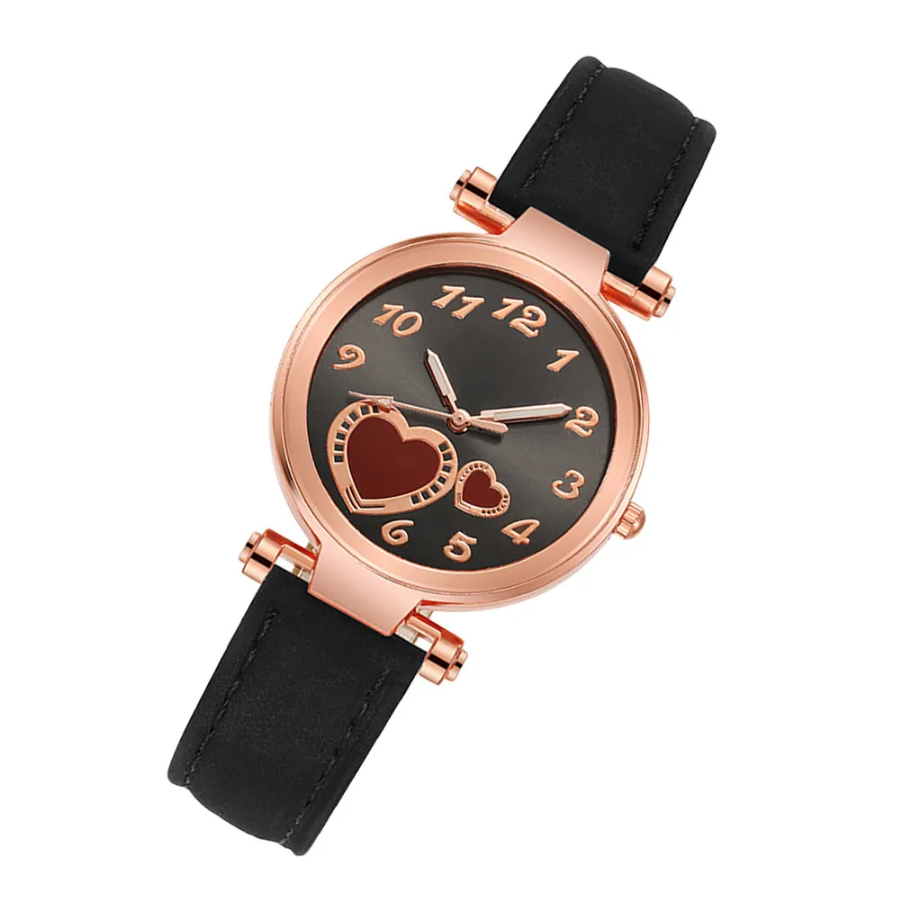 1Pcs Romantic Heart Design Women Wrist Watch Quartz Movement Precise Timing Comfortable Versatile Lady Watch for Daily Occasion