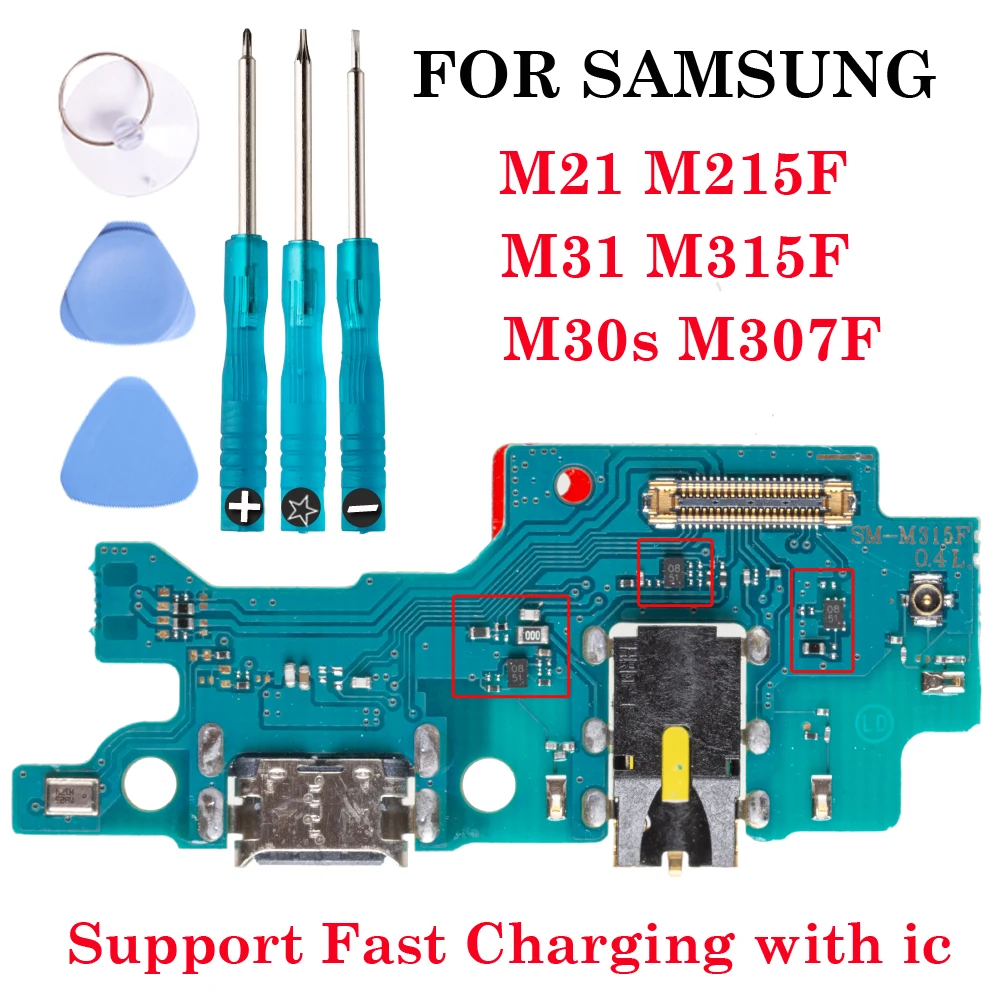 

Гибкое зарядное устройство Pop USB с быстрым зарядным устройством для Samsung Galaxy M30S M307F M21 M215F M31 M315F Разъем для док-станции Порт зарядки F