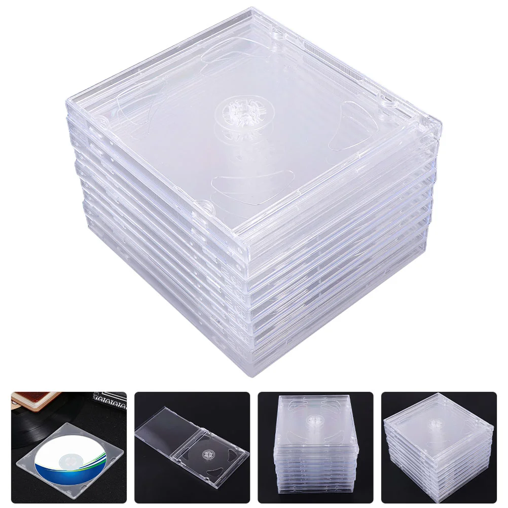 9 Pcs Electronics Case Stand CD Discs Cases Television DVD Storage Boxes Double Clear Acrylic Travel Jewel