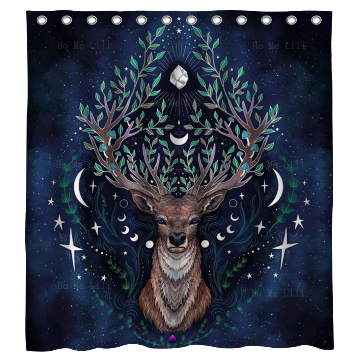 Mysterious Novelty Deer In The Shining Moonlight Shower Curtain By Ho Me Lili For Bathroom Decor