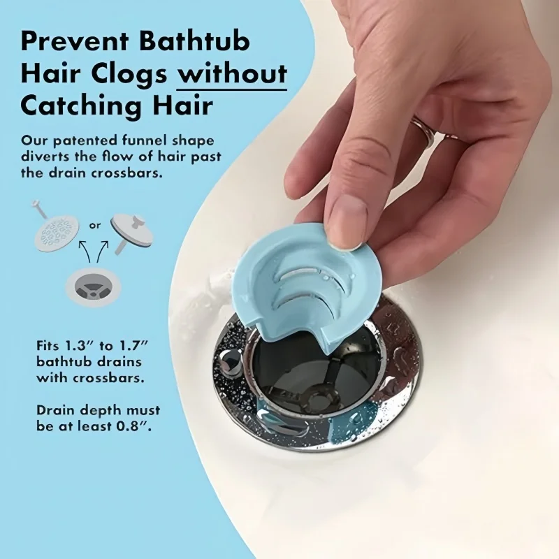 

Bathtub Drain Funnel Sewer Filter Hair Floor Drain Bathroom Anti Hair Tool Sink Anti Clogging Hair Clog Prevention Practical