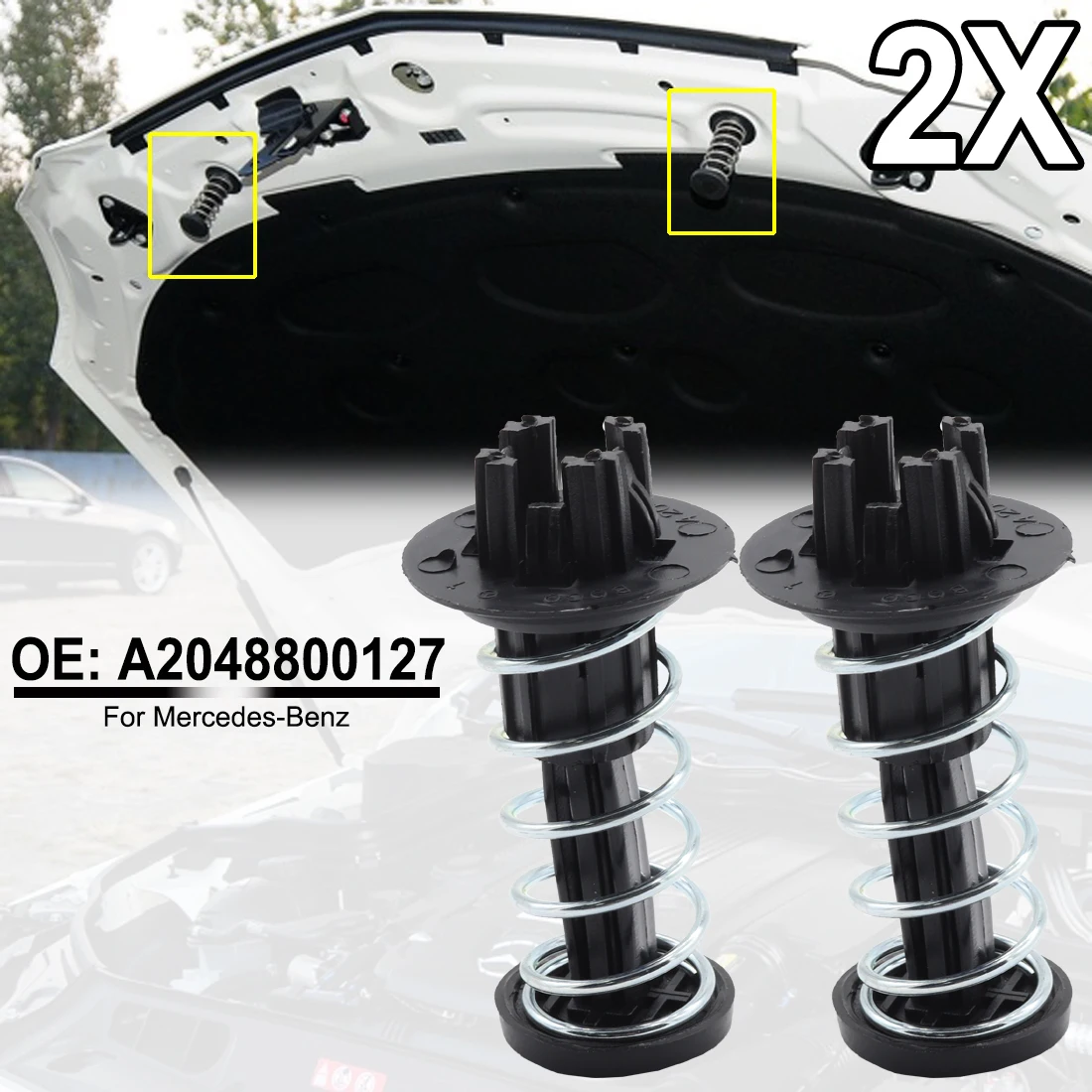 2x For Mercedes-Benz W204 W212 S212 A207 C207 W222 R231 X204 Hood Spring Catch Safety A2048800227 2048800127 Fastener Clip