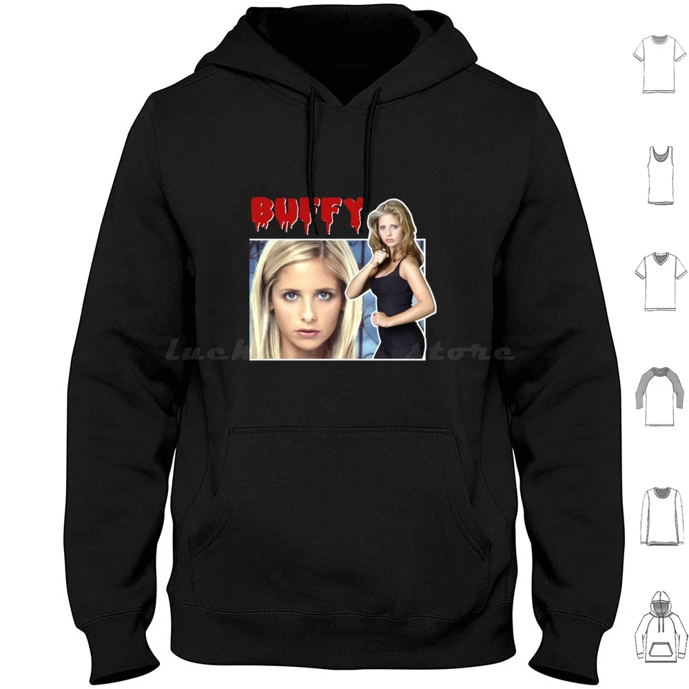 Buffy The Vampire Art Hoodies Long Sleeve Buffy The Vampire 90s Iconic Buffy Fashion Cute Iconic Vampire 90s