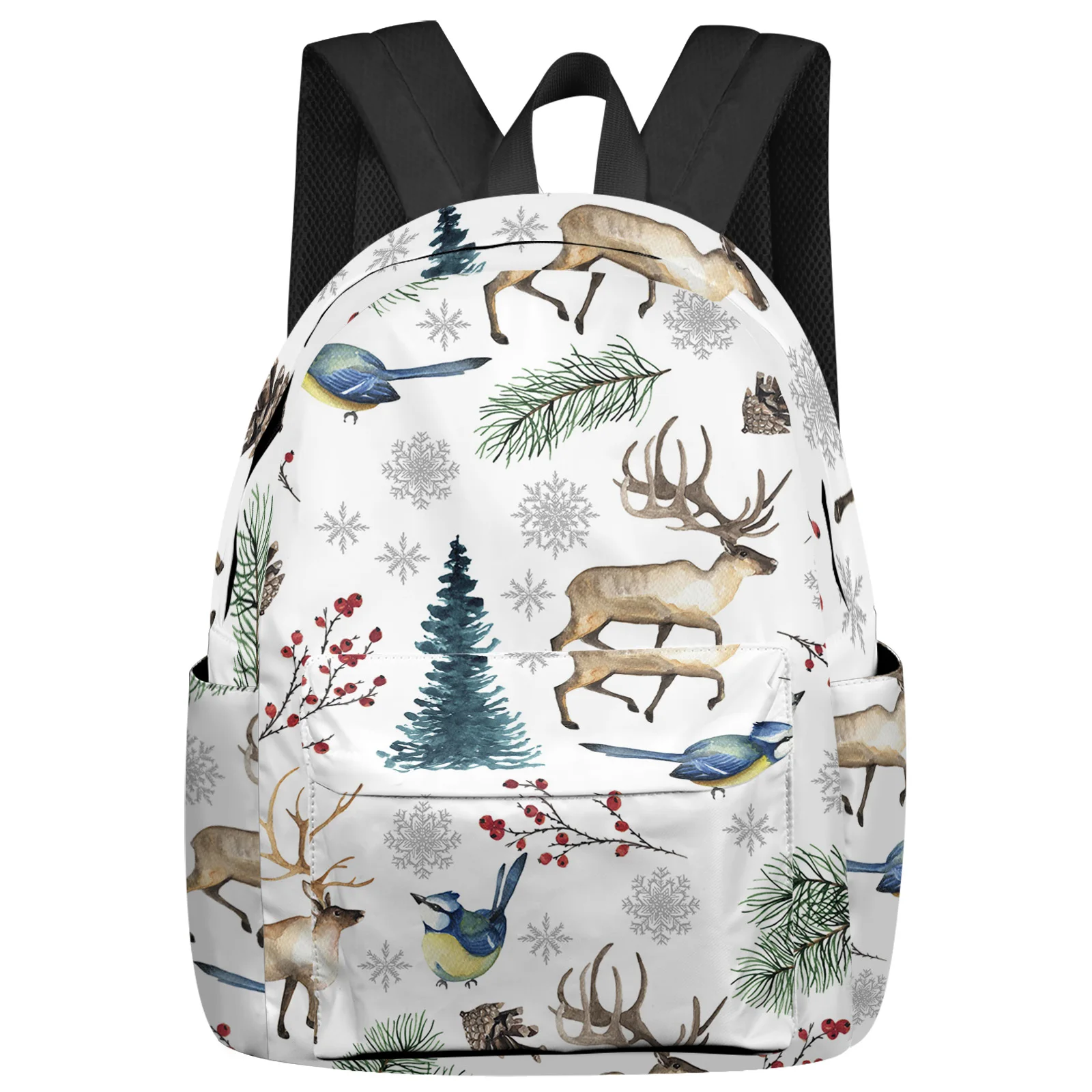 

Christmas Snowflake Elk Berry Bird Fashion Women Backpack Girl Travel Book Bags Laptop Backpacks Travel Rucksack Schoolbag