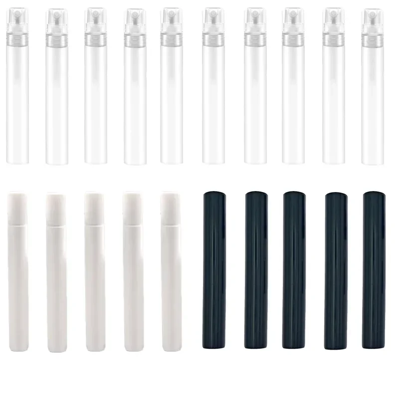 10Pcs 2ml/3ml/4ml/5ml Mini Tragbare Nachfüllbare Reise Transparent Kunststoff Spray flasche Parfüm Flüssigkeit Zerstäuber Flasche Werkzeug