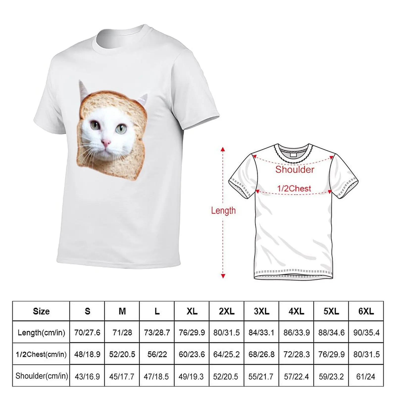 Bread Cat T-Shirt cute tops funny costumes mens t shirt graphic