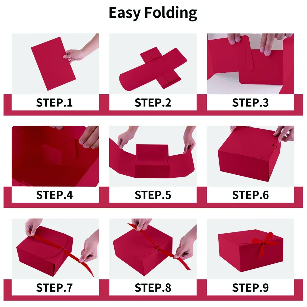 10pcs Wedding Gift Box，bridesmaid gift proposal， Bow Ribbon Birthday Event & Party Decoration Storage Gift， Wrap Bridesmaid Pro view 3