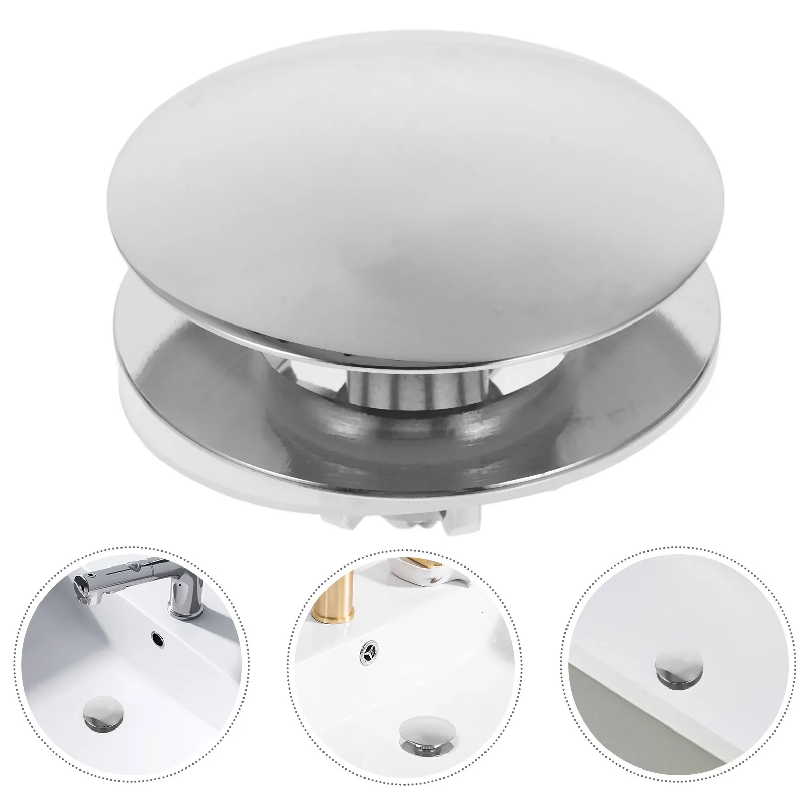 

Bathroom Sink Stopper Replacement Bath Basin Push Type Drain Plug Filter Bounce Core Non-Slip Wear-Resistant Sink Drain Strainer