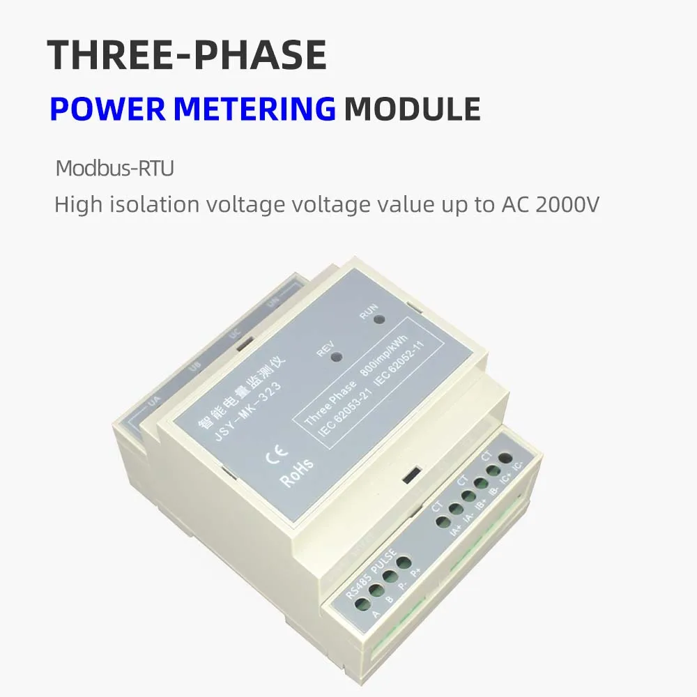 Three phase AC voltage, current, power, power factor, frequency, electric energy and other electrical parameters