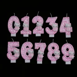 Hello Kitty Fun Digital Candles Creative Cute Cartoon Pattern Party Atmosphere Decoration Supplies Birthday Cake Accessories