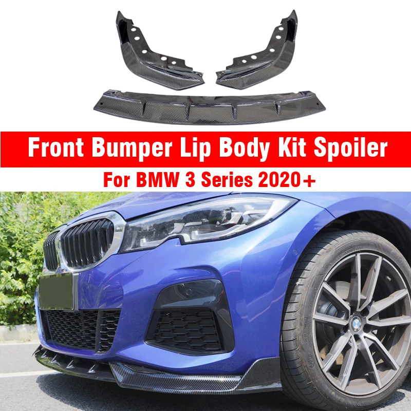 3PCS MP Style G20 G28 Car Front Bumper Lip Spoiler Splitter Diffuser Detachable Body Kit Cover Guard For BMW 3 Series G28 2020