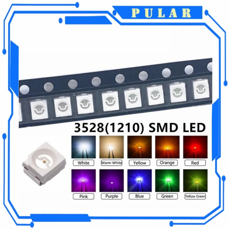 100 pz SMD LED RGB Diodo 3528 5050 1206 0402 0603 3535 2121 LED Alto Brilho multicolore Diodo RGB luminosità 4pin rosso verde blu