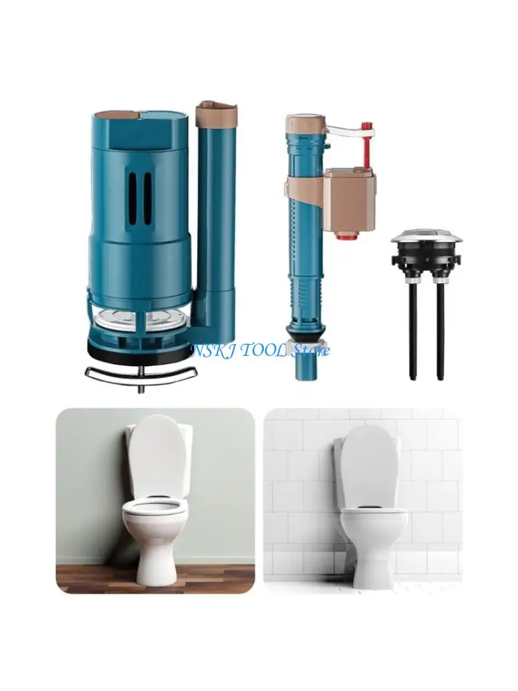 L8RC Double Push Button Toilet Drain Valves Replacement Toilet Cistern Inlet Valves Two Button Toilet Water Outlet Valves