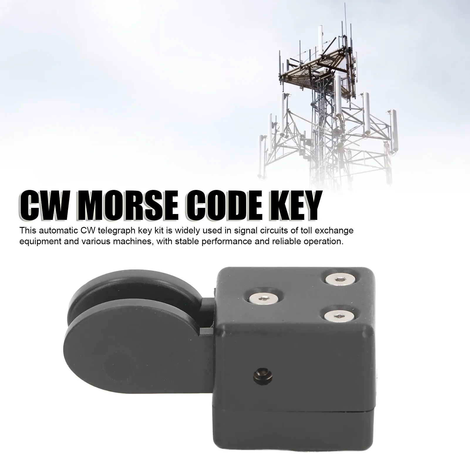 Morse Code Key Double Paddle Automatic Telegraph Key Short Wave Radio CW Key with Magnetic Base QU‑2020