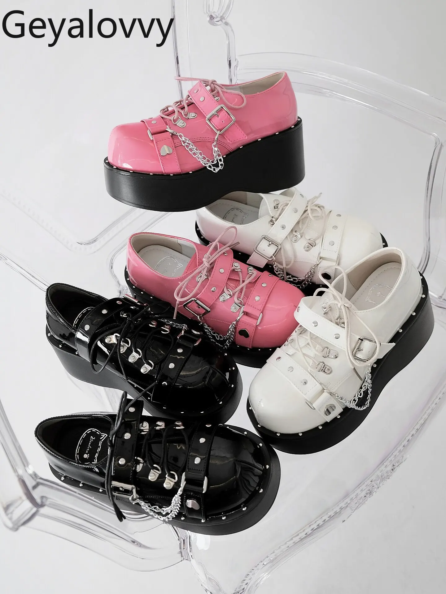 

Japanese Style Lolita Platform Shoes 2026 New Collection Sweet Girls Y2k Subculture Punk Style Lace-up High Heels Shoes