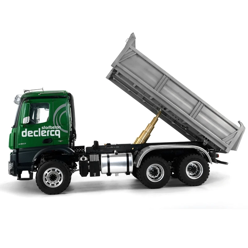 1/14 RC Hydraulic Dump Truck 6X6 Full Drive Differential Lock Remote Control Truck 3348 with Sound and Light Model Toys LESU