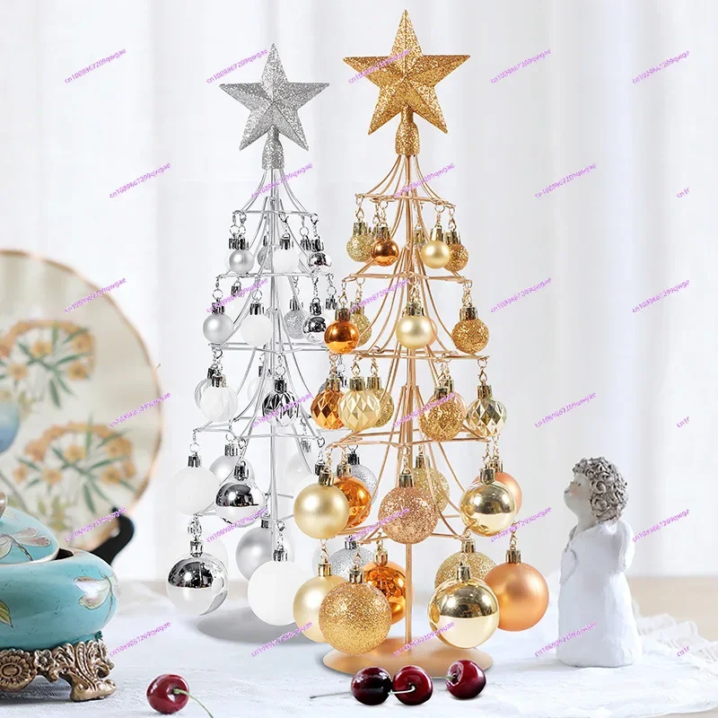 Ornaments Iron Frame Christmas Ball Wrought Iron Christmas Table  Ornaments Gifts Tree Top Star Christmas Tree