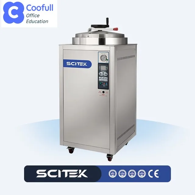 304 Stainless Steel 200L Automatic Control Vertical Pressure Steam Sterilizer Autoclave with Small Footprint