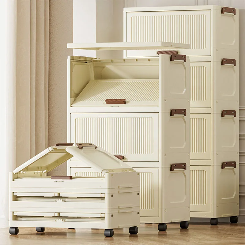 Simple Folding Storage Cabinet, Multi-layer Bag Wardrobe Storage Box, Living Room Children's Toy Storage Cabinet Easy Install