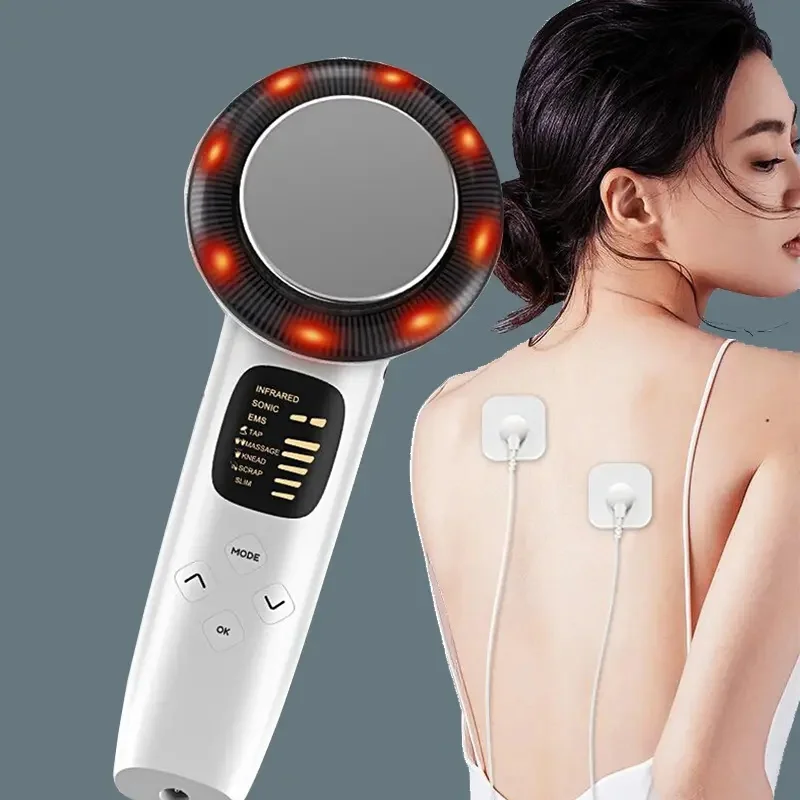 Eight-in-one Fiber Meter Heat-inducing EMS Micro Current Six-color Photon Vibration Ultrasonic Beauty Instrument