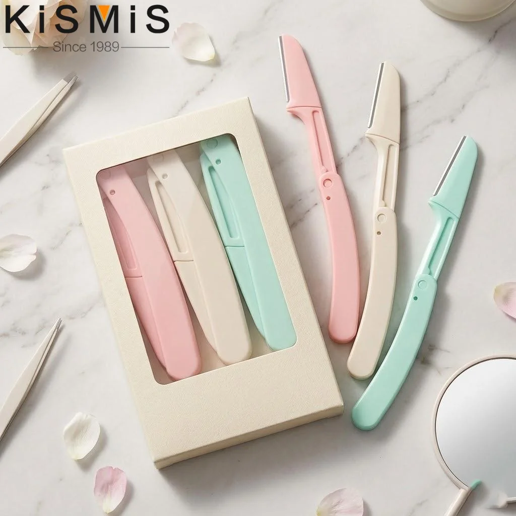 3PCS Eyebrow Razor Set Foldable Design Easy Grooming Precise Shaping Ideal for Travel Daily Use Beauty Tools