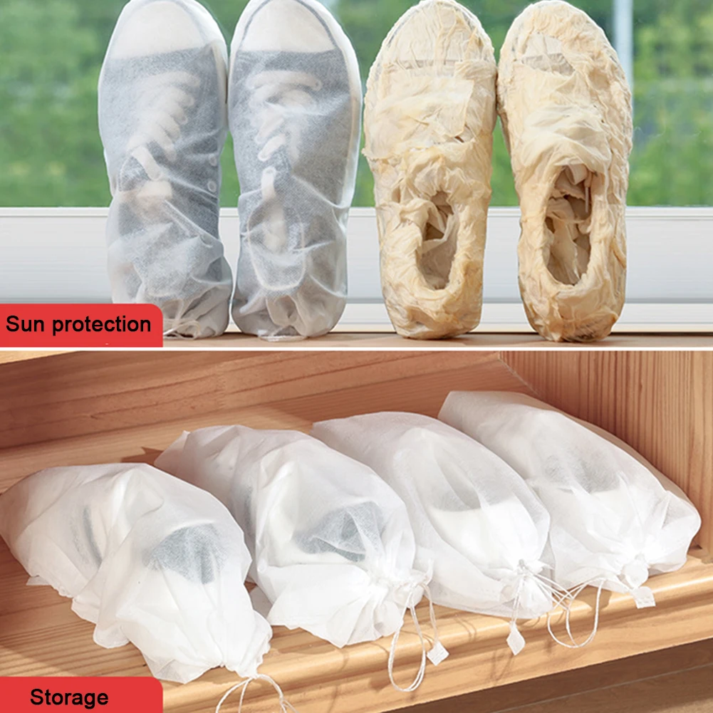 

Non-Woven Dustproof Drawstring Storage Bag, Shoes Dust Covers Travel Pouch Shoe Bags, Drying Shoes Protect, Anti-yellow