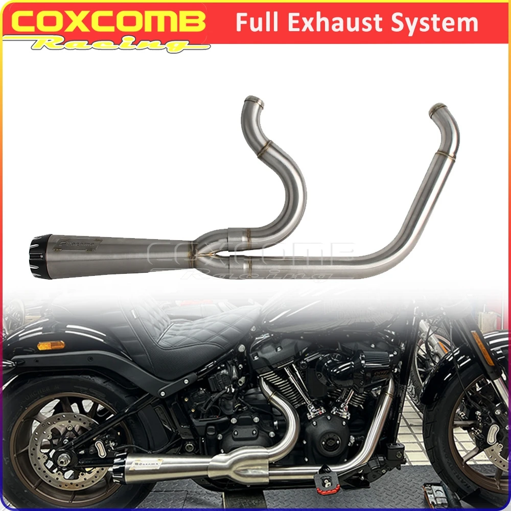Full Exhasut System Motorcycle Front Rear Header Pipe Muffler DB Killer For Harley Street Bob FXBB FXBBS Fat Bob FXFB FXFBS FXST