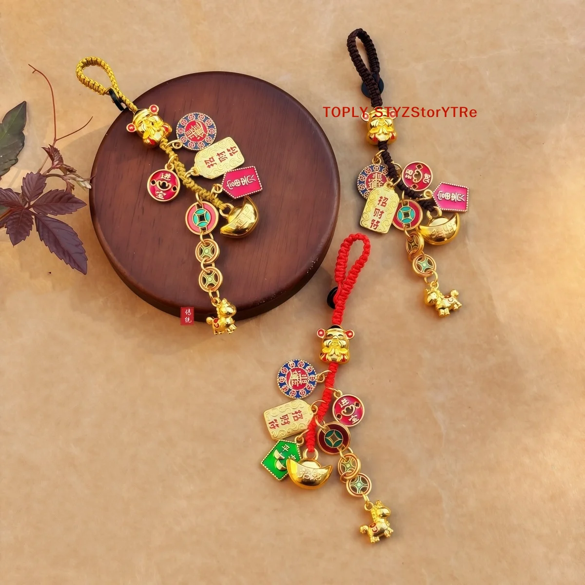 Porte-clés porte-bonheur de l'année du Cheval, cordon pour téléphone portable, pendentif zodiaque Cheval, accessoires de sac, cadeau du Nouvel An