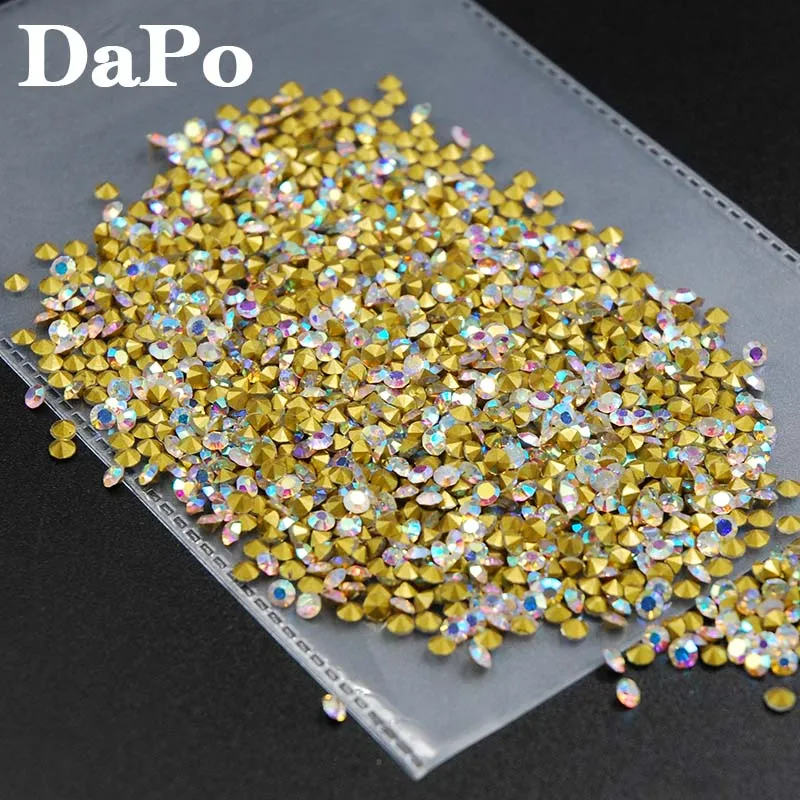 Venta caliente punto trasero diamantes de imitación cristal AB Color cristal Chatons Strass 3D Nail Art joyería piedras