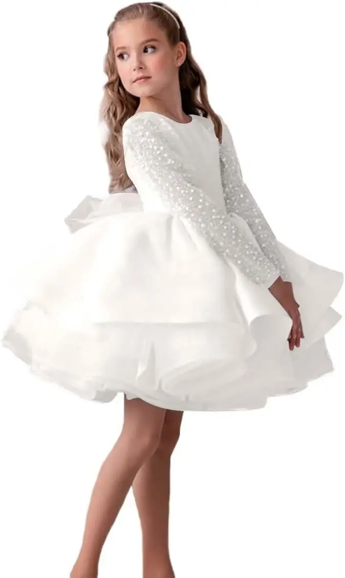 ชุดเดรสเด็กผู้หญิง ชุดเดรสปาร์ตี้วันเกิด ชุดเดรสเจ้าหญิงประดับเลื่อม ชุดเดรสเด็กผู้หญิงสำหรับงานประกวด