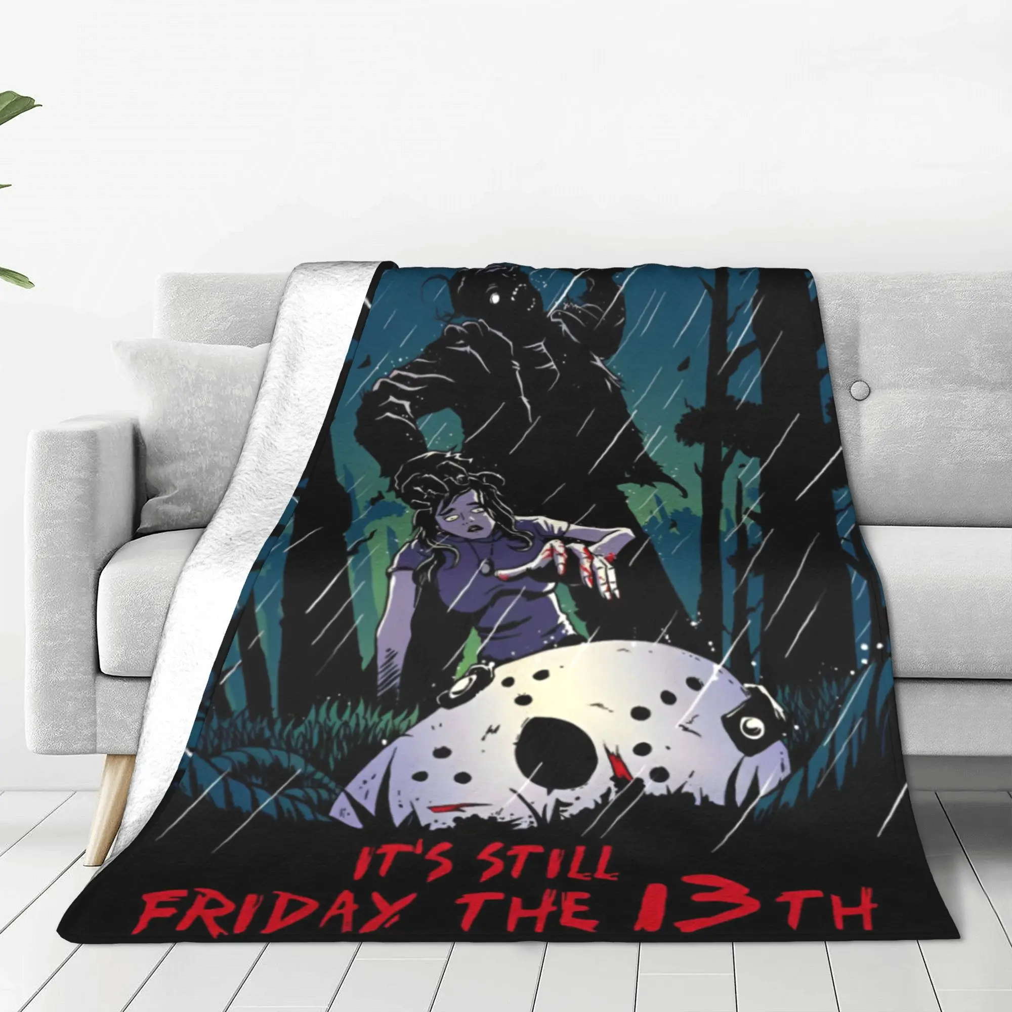 Friday Jason Voorhees 13th Fleece Blankets Horror Movie Scary Fashion Throw Blankets Bedspreads 150*125cm Rug Piece Super Soft