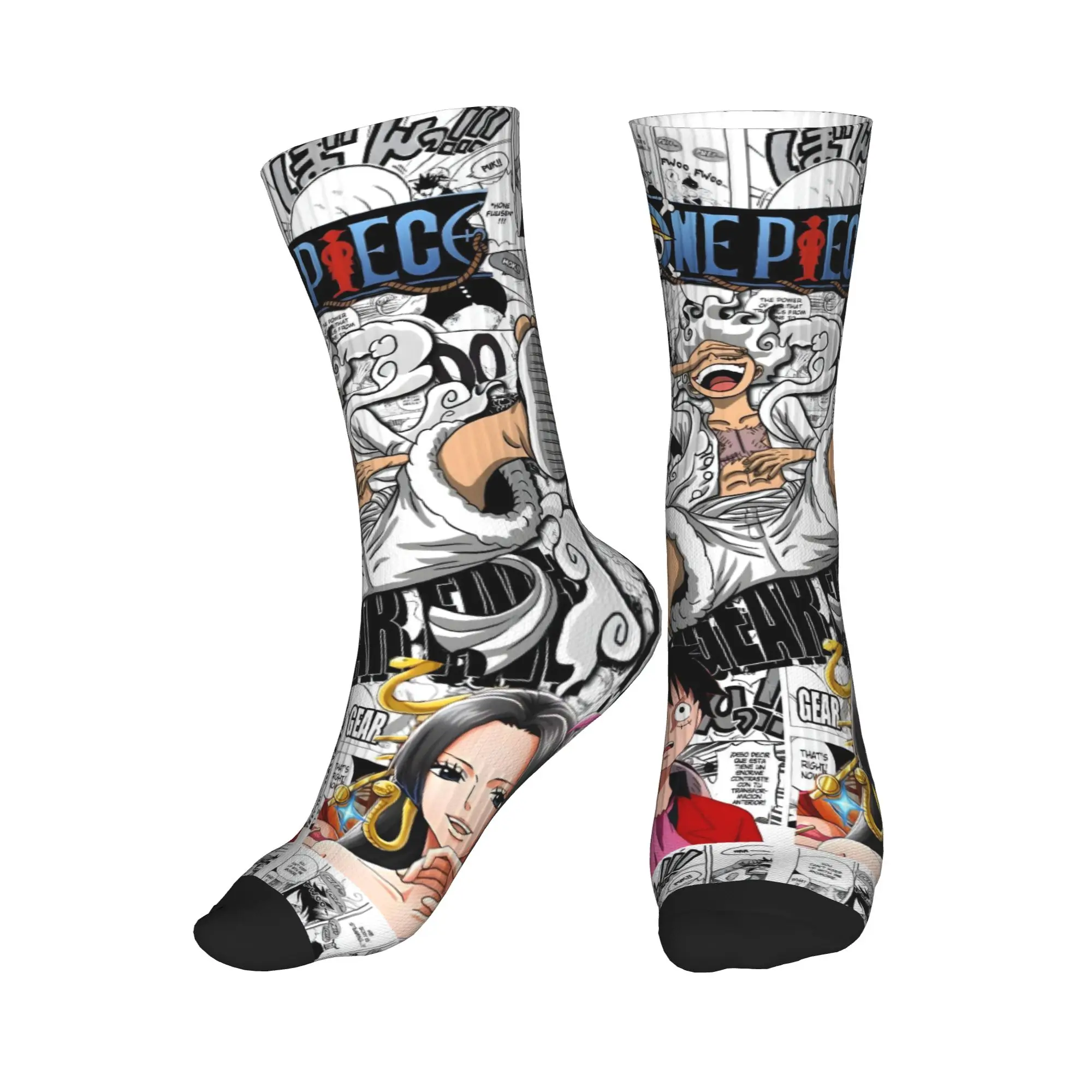

Новинка, цельные носки с принтом аниме Trafalgar Law для женщин и мужчин, эластичные летние, осенне-зимние носки для экипажа