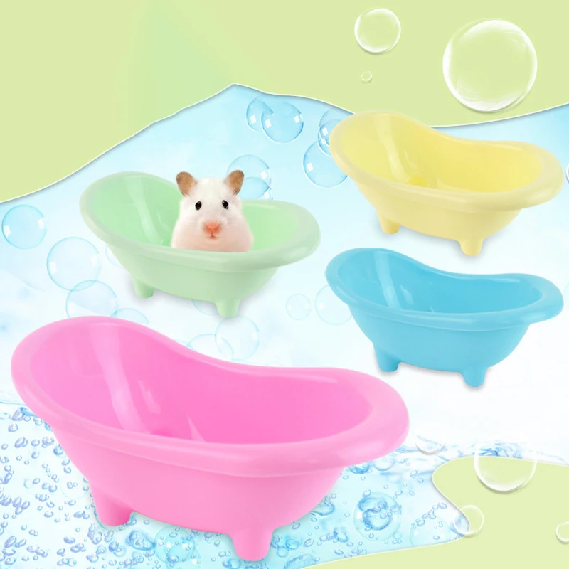 Pet Mouse Bathing Bathtub Plastic Bathtub Hamster Bathing Supplies Toy Little Pet Bathroom Pet Rat Cage Accessories Pet Toilet