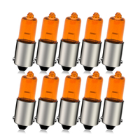 10pcs Ba9s Halogen Bulb Amber Yellow T4W Bay9s H21W Indicator Signal Lamp 12V 21W Motorcycle Bulb ATV UTV Clearance Light ﻿