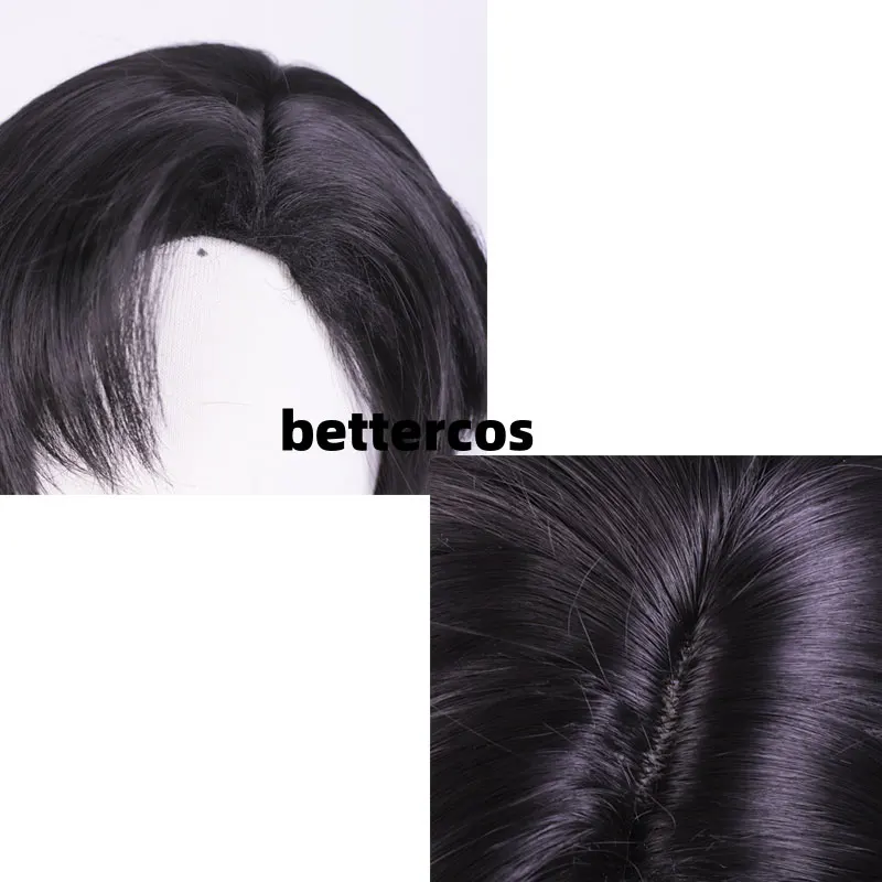 Alien Stage Anime Ivan Cosplay Black Sorrow Cosplay Black Wig Short Black Color Cos Wigs Heat Resistant Hair Wigs