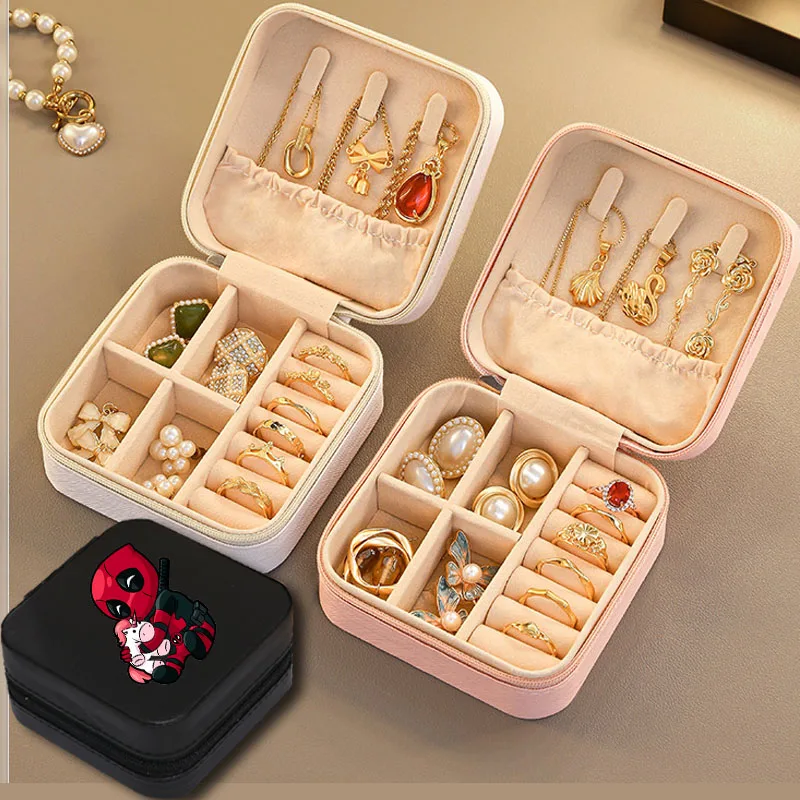 

Dead-pool Portable Jewelry Organizer Storage Box Travel Organizer Jewelry Case Earrings Necklace Ring Cute Jewelry Box for Fired