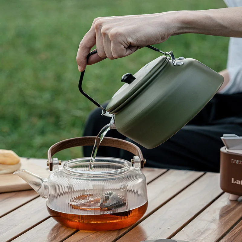 Trangia Kettle for 25 Series Cookers Lightweight Aluminium Camping Heat Exchanger Tea Pot Outdoor Campaging Picnic Water Kettles