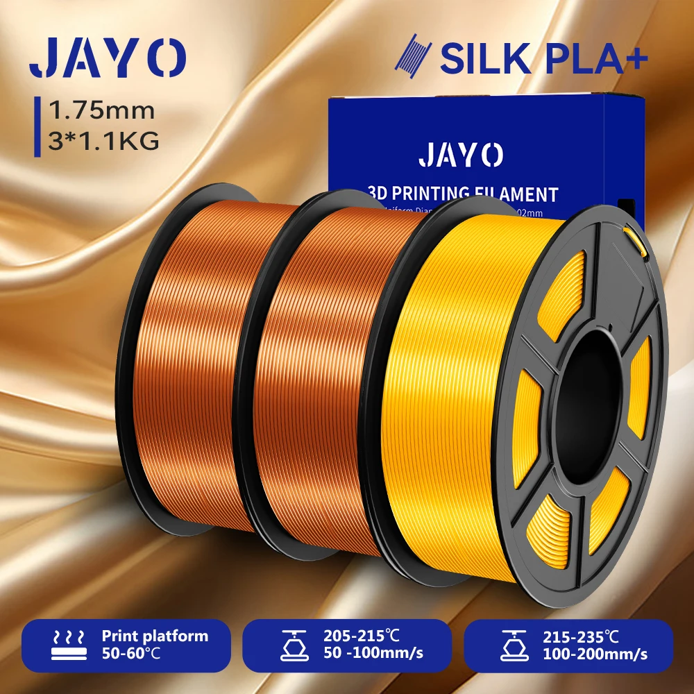 JAYO 3,3KG SILK PLA + Filament 1,75mm SILK PLA Plus Filament Glatte, seidig glänzende Oberfläche 3D-Filament geeignet für FDM-Drucker
