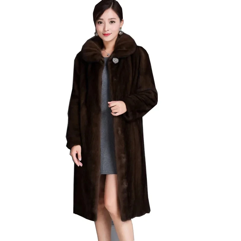 & Faux Solid Color Female 2023 New Winter Fashion Women Temperament Middle-aged Warm Women Axha88