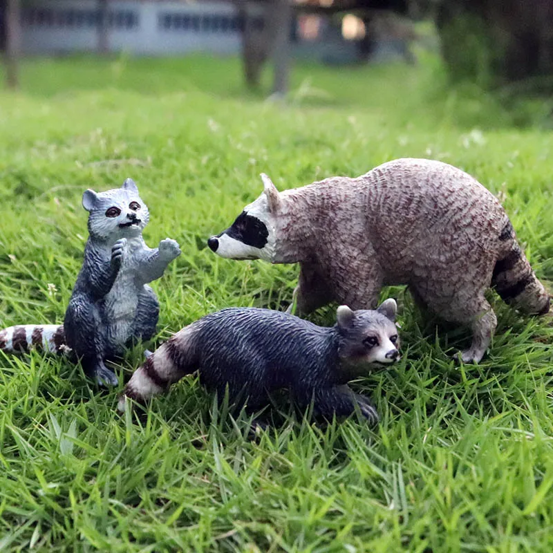 Oenux Simulation Wilde Figuren Weniger Panda Waschbär Lemur Modell Action-figuren Wald Tiere Hause Bildung Kinder Spielzeug Geschenk – Detail 13