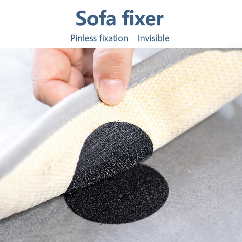 

5pcs Non Slip Stickers Self Adhesive Hook Loop Fastener Tape Sheet Sofa Fix Clip Floor Rug Carpet Mat Stickers
