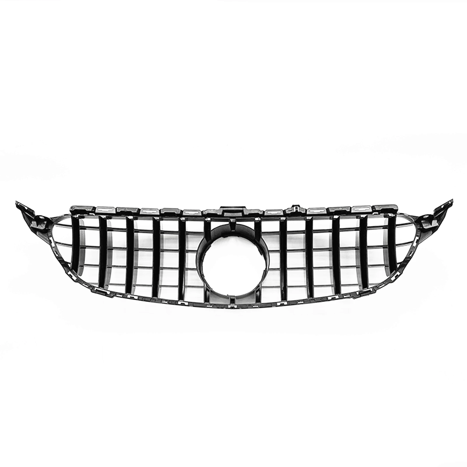 Front Grille Grill For Mercedes Benz C Class W205 2014-2018 C180 C200 C250 C300 C43 GT Style Black/Silver Upper Bumper Hood Mesh