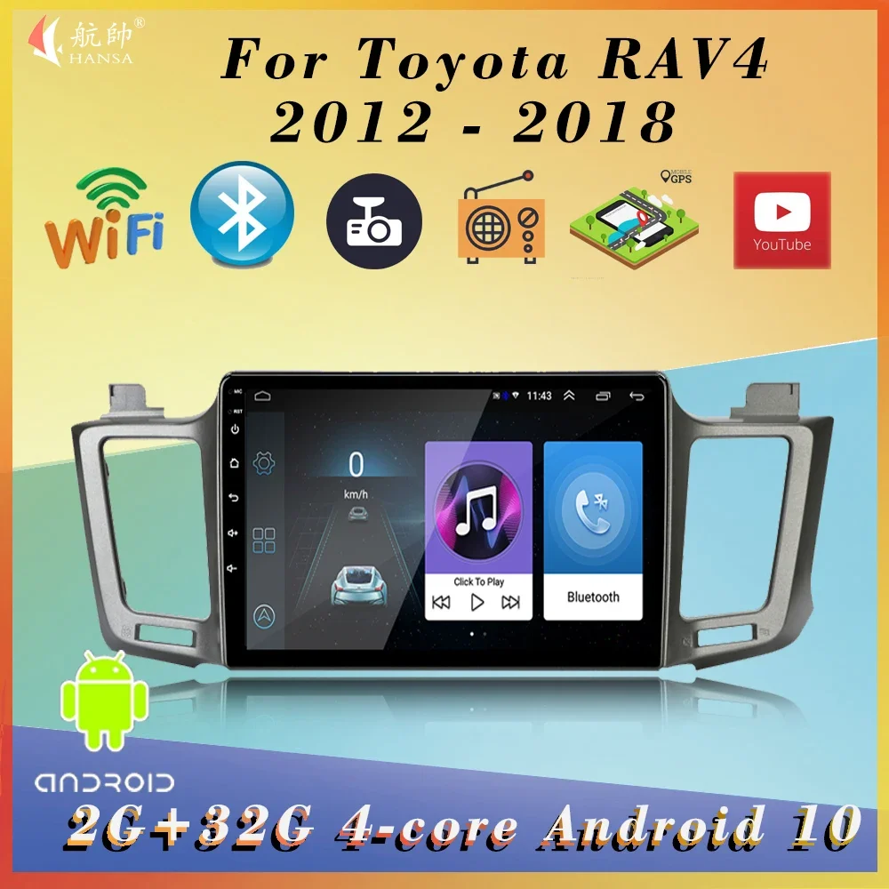 

Автомагнитола для Toyota RAV4 RAV 4 2012-2018, 2din, 10 дюймов, Android, мультимедийный стереоприемник, поддержка mirror link, GPS-навигация