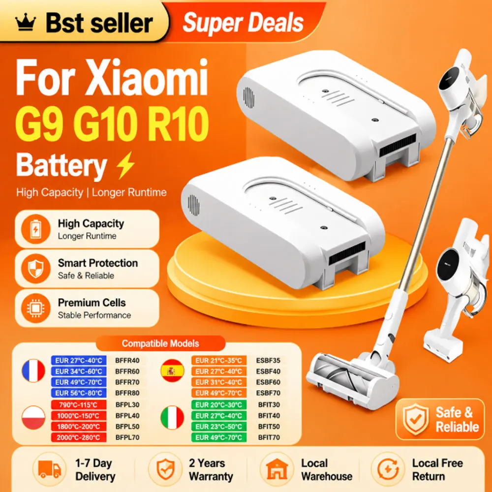 Batterie lithium-ion rechargeable d'origine 25,2 V 5000 mAh pour aspirateur sans fil Xiaomi Mijia Dreame G9 G10 R10