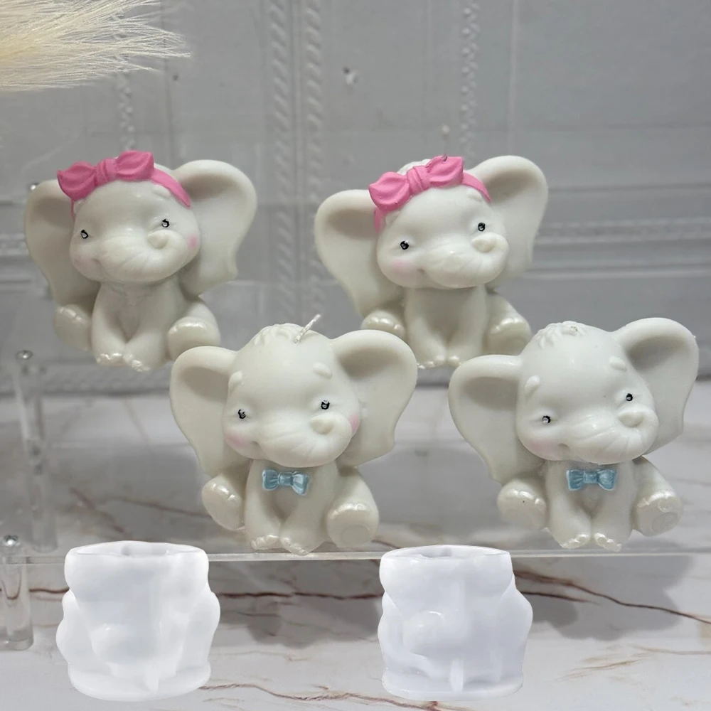 

1pc 3D Elephant Candle Silicone Mould DIY Animal Elephant Resin Craft Gypsum Mold Handmade Soap Molds Home Decoration Gifts