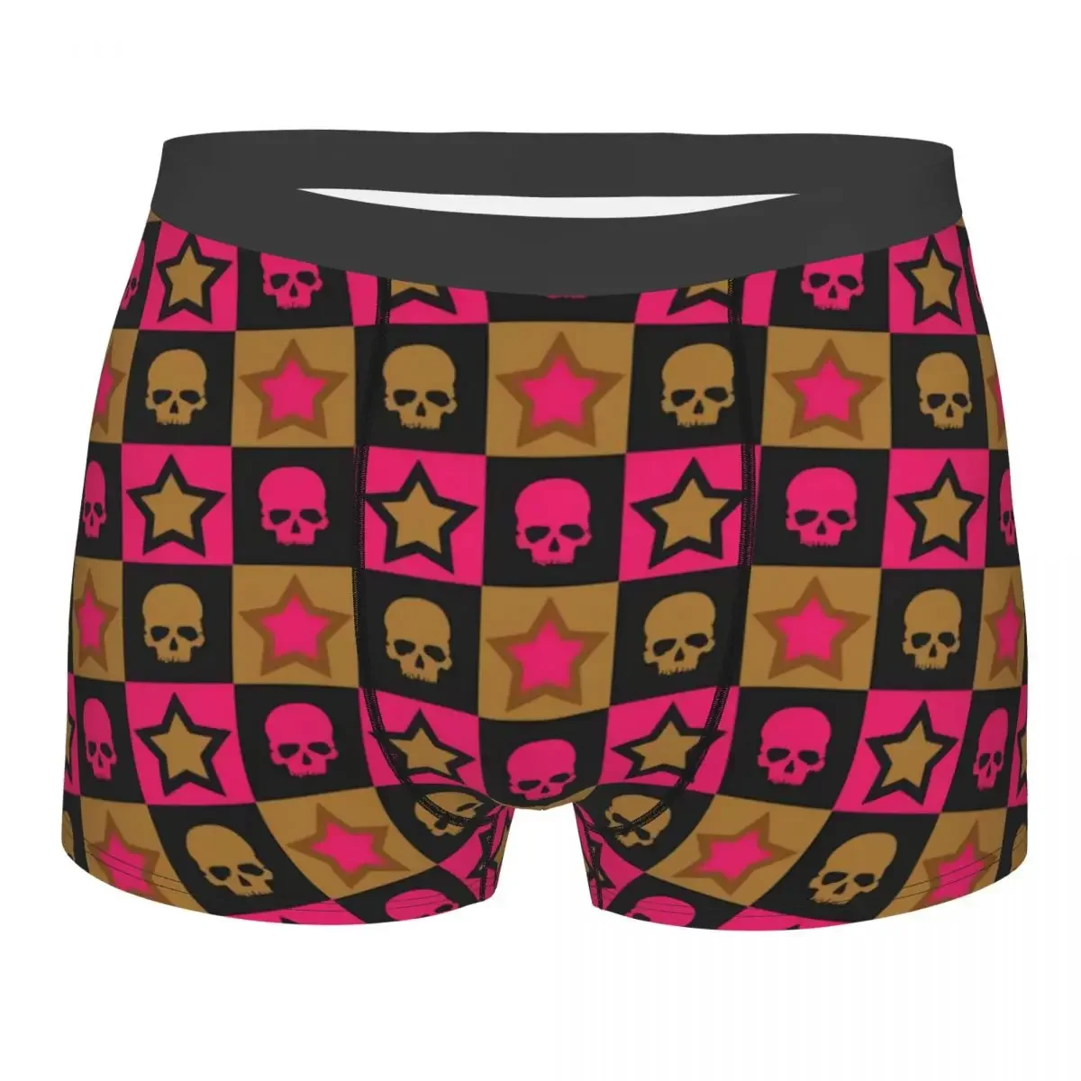 Custom Grunge Star Skull Print Underwear Men Breathbale Boxer Briefs Shorts Panties Soft Underpants For Male