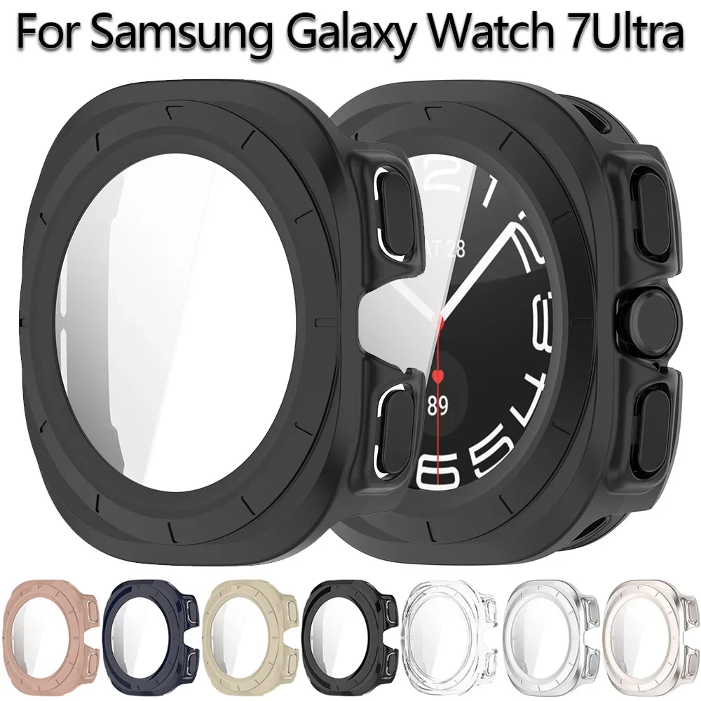 

PC Case for Samsung Galaxy Watch 7 Ultra 47mm Tempered Glass Film Screen Protector Hard Frame Cover for Galaxy Watch 7Ultra 47mm